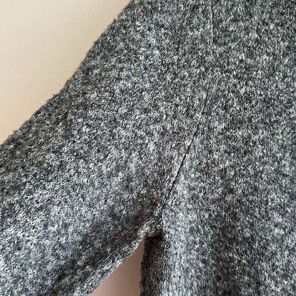 LOFT Marbled Grey Cowl Neck Sweater with Drawstring Tie, Size Medium - Picture 6 of 16
